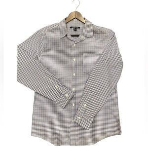 21men Blue and Purple Dress Shirt Checkered Pattern Small